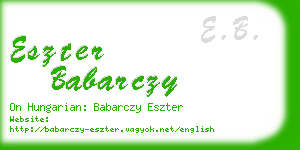 eszter babarczy business card